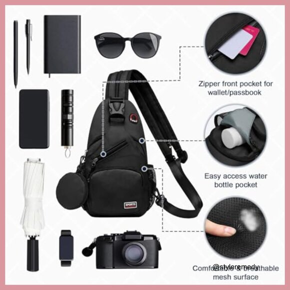 Convertible Sling Backpack with Tablet Pocket and Headphone Jack main image 4